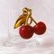 Wrapables Glittery Shimmer Cherry Bag Charm Keychain, Purse and Handbag Accessory